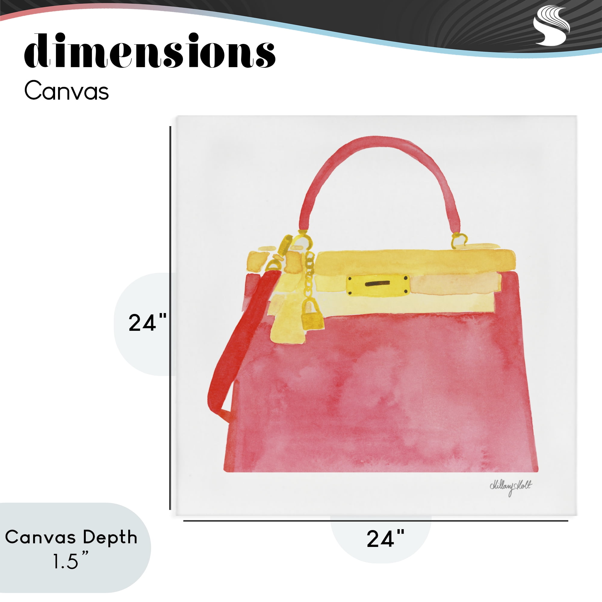 Stupell Industries Elegant Coral Handbag Canvas Wall Art, design by Hillary Holt