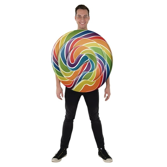 Dress-Up-America Lollipop Costume for Adults - Halloween Candyland Rainbow Tunic