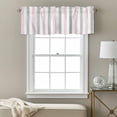 thumbnail image 3 of Pink Grey Striped Kitchen Curtain Valances for Windows Farmhouse Short Curtains, Geometric Vertical Stripes Minimalist Rod Pocket Valance Curtain for Bedroom Cafe Living Room 60"x18", 3 of 8