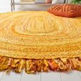 thumbnail image 4 of SAFAVIEH Braided Paisley Transitional Cotton Reversible Area Rug, Gold, 6' x 9' Oval, 4 of 10