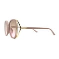 thumbnail image 3 of Womens Luxurious Metal Side Rhinestone Jewel Trim Butterfly Sunglasses Beige Pink Smoke, 3 of 4