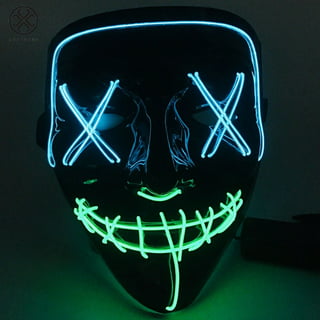 LED Halloween Mask, Costume for Adults, Bluetooth Face Mask, Cosplay Light Up, Digital Face Transforming, Glowy Zoey, Programmable, for Halloween