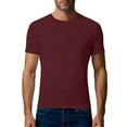 thumbnail image 4 of WAENQINLA Men's Mesh Workout Shirts Athletic Running Gym Quick Dry T Shirts Short Sleeve Crew Neck Muscle Tees Big and Tall Summer T-Shirt Wine L, 4 of 7