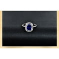 thumbnail image 4 of 2.05 Carat 7mm Cushion Cut Vintage Blue Sapphire And Moissanite Diamond Halo Engagement Ring for Women in 10k White Gold, 4 of 5
