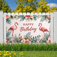 thumbnail image 7 of Tropical Theme Happy Birthday Banner Flamingo Birthday Party Decorative Backdrop for Birthday Celebration Event Decoration, 7 of 7