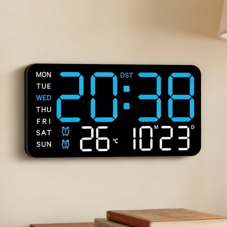 DAYBETTER 9 Digital Alarm Clock, Desk / Wall Mounted Ultrathin Digital Clock for Bedroom Livingroom