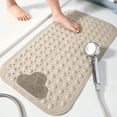 thumbnail image 4 of Non-Slip Bath Mat with Drain Holes & Suction Cups - Quick Dry Anti Mold Shower Floor Mat for Tub, Machine Washable Feet Massage Rug, Khaki (27.5x15.7 Inch)‌, 4 of 9