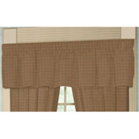 Patch Magic CVW322A Brown Light Checks, Fabric Curtain Valance 54 x 16 inch