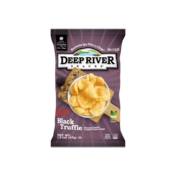 Deep River Snacks Black Truffle Kettle Cooked Potato Chips, 1.5 Ounce (Pack of 24)