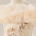 thumbnail image 5 of XXWXYD A Line Sequins Sparkly Flower Girl Dresses Wedding Bridesmaid Tulle Puffy Princess Pageant Dress Girls Formal Holiday Par𝗍y Birthday Christening Prom Gown Dress, 5 of 7