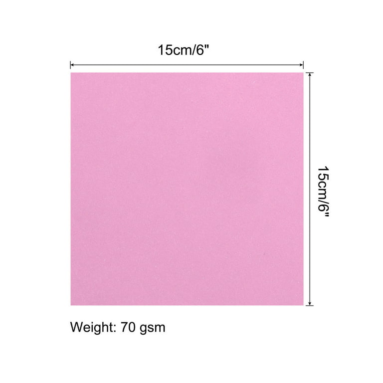 Uxcell Origami Paper Double Sided Pink 6x6 Inch Square Sheet for Art Craft  Project, Beginner 25 Sheets 