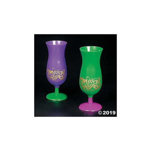 Mardi Gras Plastic Hurricane Glasses - Walmart.com