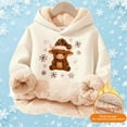 thumbnail image 2 of XUELUO Little Girls Hoodies Long Sleeve Drawstring Hood Fleece Lined Cow Snowflake Print Tops For Cold Weather Warm Soft Clothes, 2 of 5