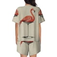thumbnail image 6 of Fotbe Flamingo Sitting On Chair Print Pajama Set for Women 2 Piece Loungewear Short Sleeve Tops and Shorts Set Soft Sleepwear-Medium, 6 of 7