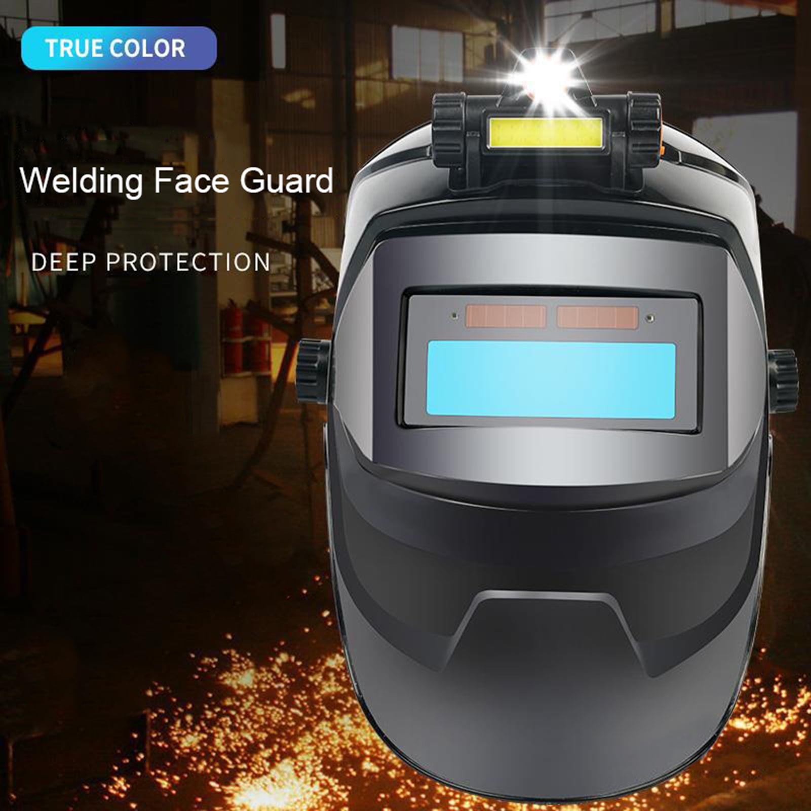 Auto-Darkening Welding Helmet - ,Protection Heat-Resistant Welding Helmet, Grinding & Adjustable Headgear for MIG/TIG/Plasma Cutting
