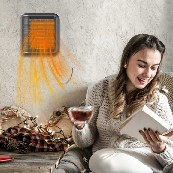 Mini Heater Led Display 8 Hours Use Per Charge, Living Room Sockets Plug In Wall Mounted Heating Fan, Automatically Adjusts Heat Output, Multi-function Winter Timing Hot Heater