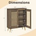 thumbnail image 3 of Costway Shoe Cabinet with 2 Louvered Doors&3 Removable Shelves,5-Tier Narrow Cabinet Walnut, 3 of 10