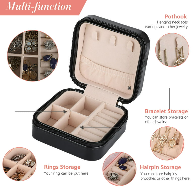 Mini Travel Jewellery Boxes Case, Portable Faux Leather Jewellery Storage  Box Organiser