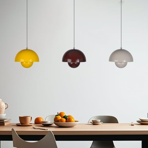 UEEYAC Adjustable Arm Metal Pendant Light Danish Flush Mount Flowerpot Dining Room Light