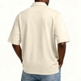 thumbnail image 3 of Qwertyu Men's Polo Shirts Short Sleeve Collared Shirts for Men Solid Color Regular Pull-On Casual Golf Shirt Beige M, 3 of 8
