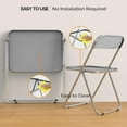 thumbnail image 3 of VINGLI Folding Acrylic Table and Chair Set Small TV Tray for Snack Dinner on Couch, Tiny Foldable Desk Writing Desk for Home Office for Small Spaces, 3 of 16