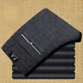 thumbnail image 3 of Pantalones de trabajo para hombre, pantalones drapeados de oficina para hombre, holgados, fluidos, ropa de diseñador, vintage, baratos, antiarrugas, vestido de verano 2024, 3 of 5