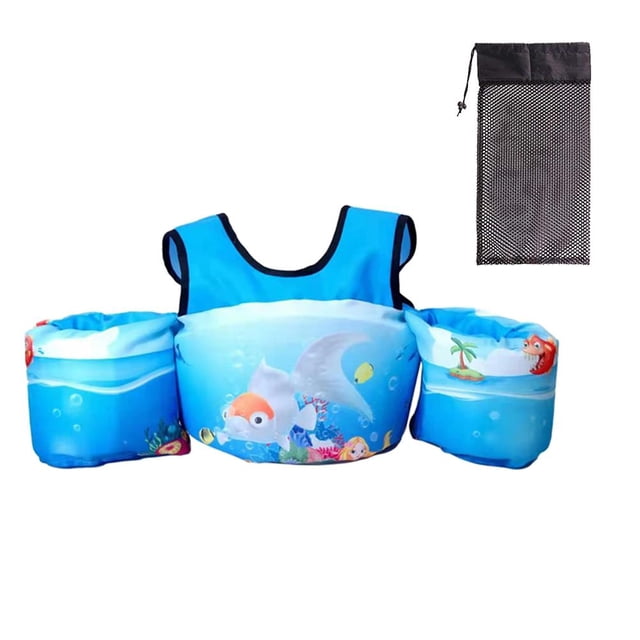 Natación Para Niños, Anillos Para El Brazo, Chaleco De Natación, Chaleco Salvavidas Para Niños, Chaleco Salvavidas Para Playa, Piscina, Mar Con Bolsa De Almacenamiento seitruly HA046114-06