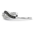 thumbnail image 3 of 14K White Gold Ring Band Wedding Diamond Round Black & Wrap, 3 of 7