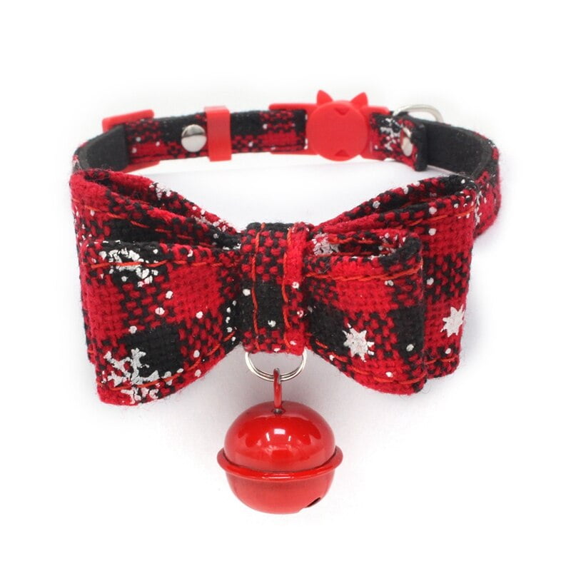 Christmas Cat Collar With Bell Cats Kitten Double Layer Bowknots Pet