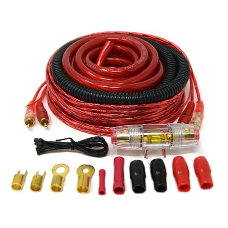 4 Gauge Amp Kit Amplifier Installation Wiring Complete Red Cable Fuse Holder (Best Attenuator For Amp)
