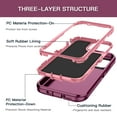 thumbnail image 3 of I-HONVA Compatible with iPhone 13 Pro Max Case,3-Layer Military Grade Drop Protection Anti-Slip Bumper Rugged Shockproof Dustproof Protection 6.7 inch Phone Case,Purple Pink, 3 of 7