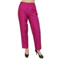 thumbnail image 4 of Phagun Women's Magenta Dupion Pants High Waist Narrow Bottom Trousers-XX-Large, 4 of 9