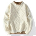 thumbnail image 4 of Yiliang Big and Tall Sweaters for Men Fall and Winter Long Sleeve Warm and Thermal Top Clothes ,White,2XL, 4 of 4