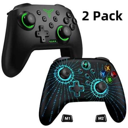 2 Pack Switch Controller for Nintendo Switch/Lite/OLED Controller,Wireless Switch Pro Controller Remote Gamepad with Bluetooth Connection/Unique Cracking/Motion Control