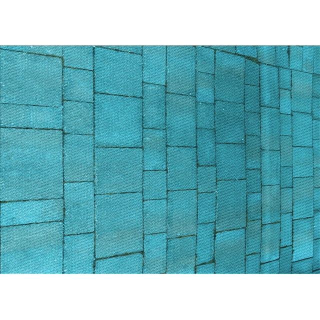 Ahgly Company Machine Washable Indoor Rectangle Transitional Bright Turquoise Blue Area Rugs, 8' x 10'