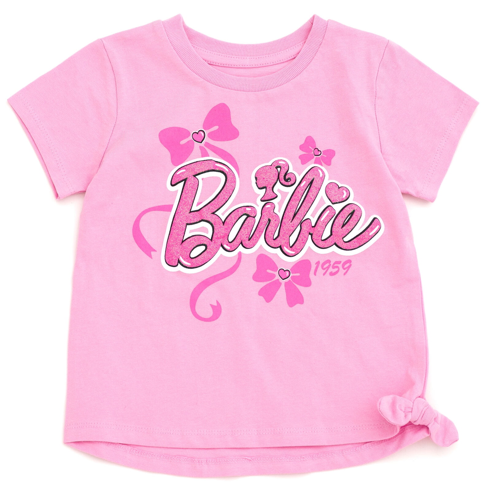 Barbie T-Shirt and Chambray Shorts Outfit Set Logo Toddler to Big Kid