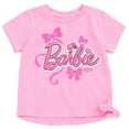 thumbnail image 2 of Barbie T-Shirt and Chambray Shorts Outfit Set Logo Toddler to Big Kid, 2 of 5