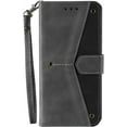 thumbnail image 5 of Splicing PU Leather Case for iPhone SE(5G) 2022 iPhone 7 iPhone 8 iPhone SE 2020, Retro Vintage Durable Flip Folio Wallet Cover with Magnetic Closure Kickstand Card Slots - Gray, 5 of 14