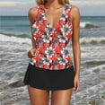 thumbnail image 4 of Aboser Two Piece Tankini Swimsuits for Women Tummy Control Skirted Bathing Suit Fashion Floral Print Beach Swimwear 2026 Hawaiian Tropical Tankinis with Skirt, 4 of 9