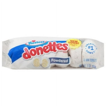 Hostess Donettes Donuts Mini Powdered 6 Count 3 oz Package May Vary