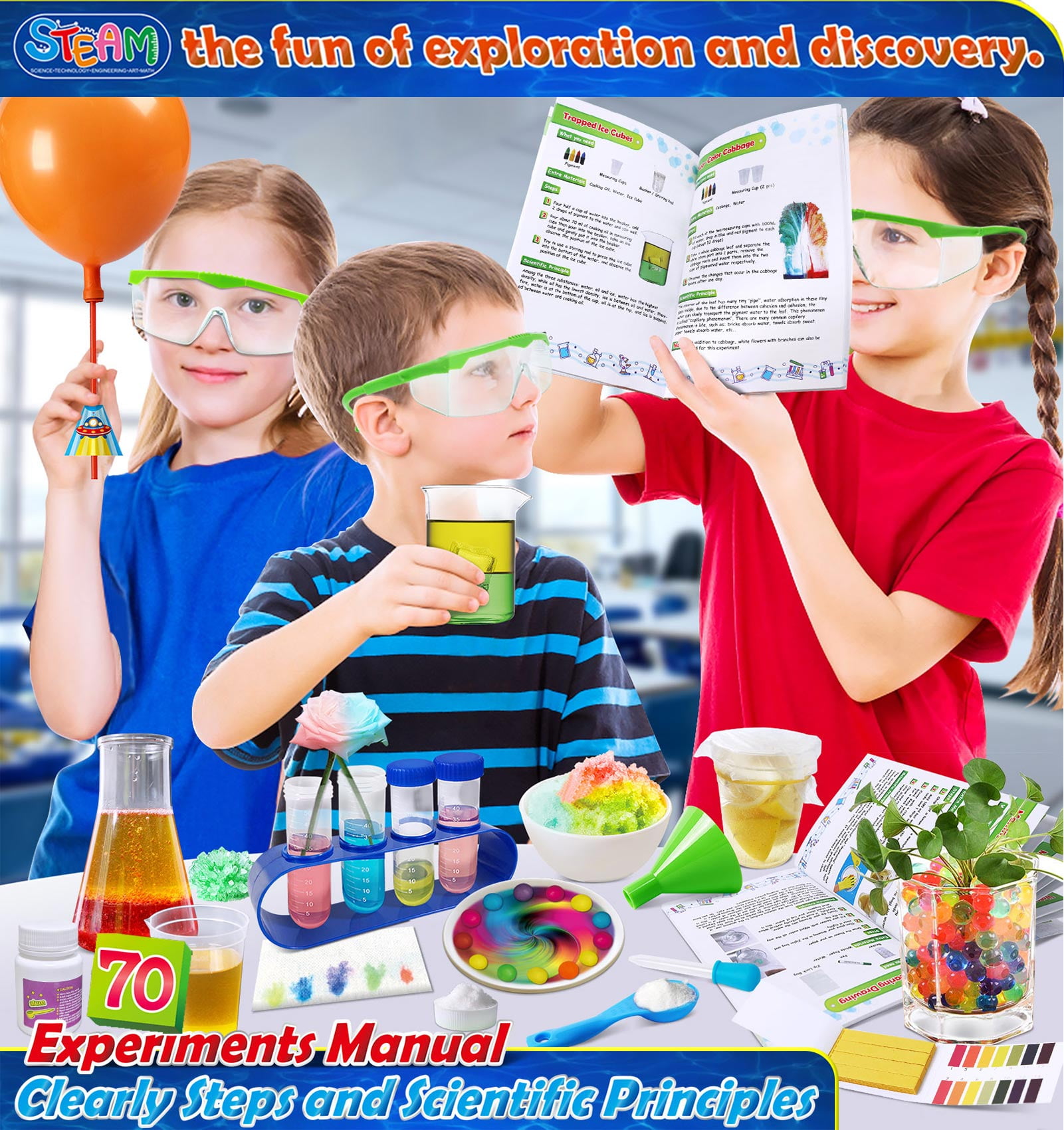 UNGLINGA 30+ Experiments Science Kits for Kids Age 4-6-8-10-12