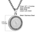 thumbnail image 4 of HZMAN Bible Verse Prayer Necklace Christian Jewelry Gold Stainless Steel Praying Hands Coin Medal Pendant (CZ Silver), 4 of 6