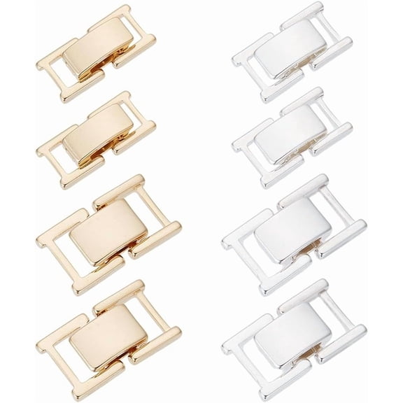 1 Box 16pcs Gold Plated Silver Plated Watch Clasp Extender Watch Jewelry Clasp Brass Gold Silver Foldable Folding Over Watches Band Extension Closures Jewelry Clasps for Jewelry Makings Colorful