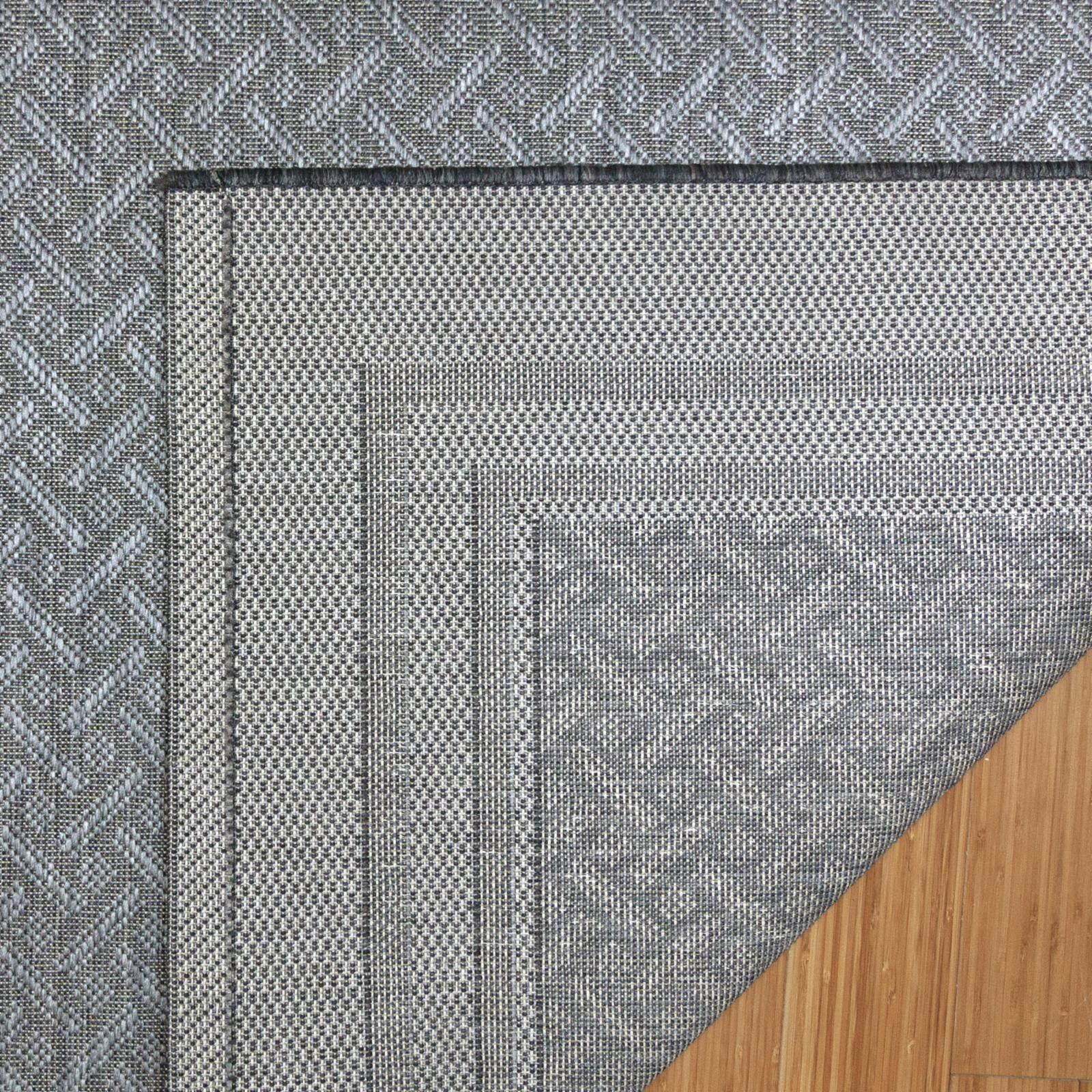 Gertmenian Paseo Soroa Modern Border Black White Outdoor Area Rug, 8x10