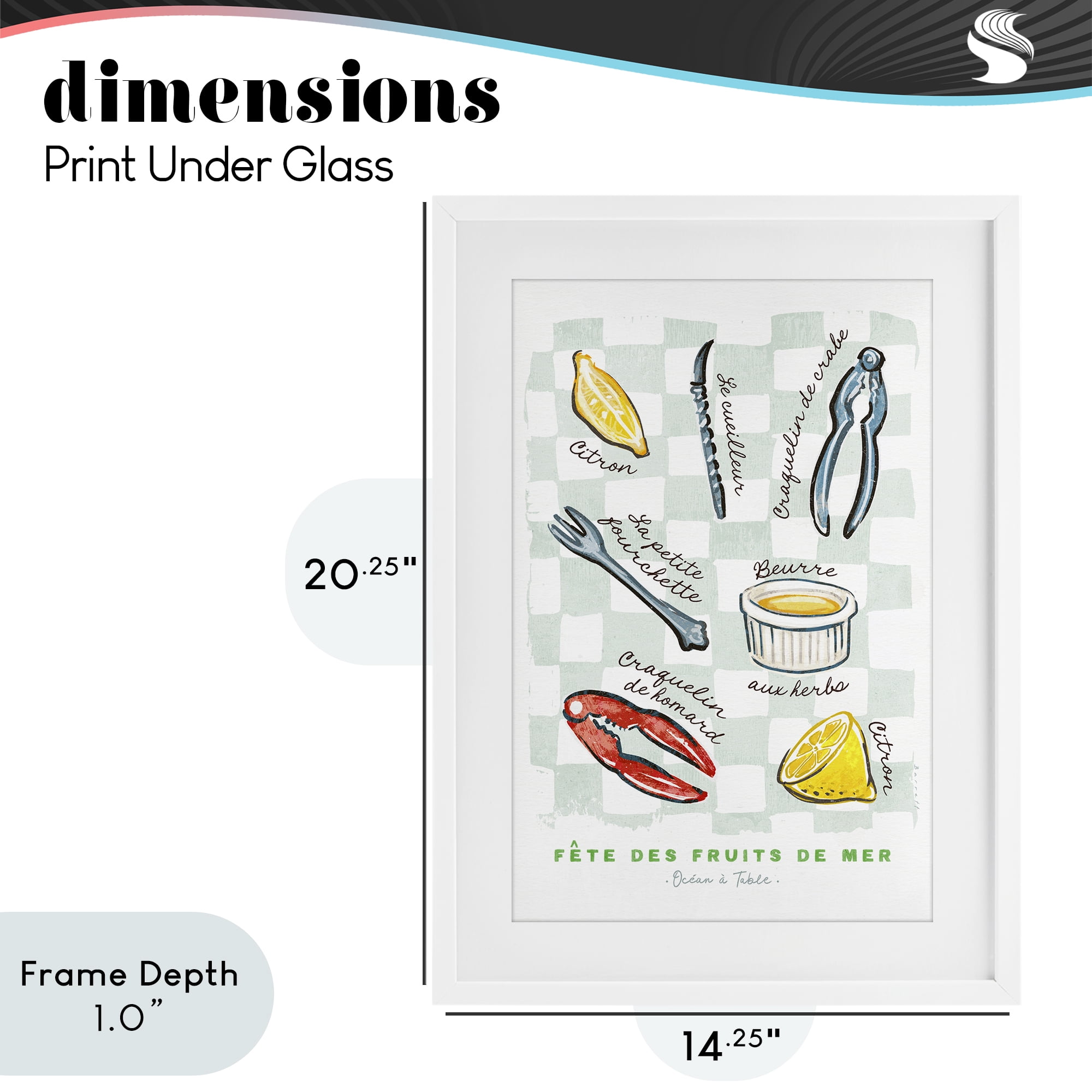Stupell Industries Modern French Bistro White Framed Print Under Glass, design by Chad Barrett