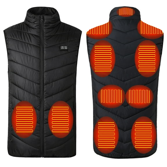 Rovga Men Long Sleeve Lined Flannel Jackets Charging 4- Control Dual Heating Vest Gear Usb Control And Vest Temperature Three Wo & Outwear Coat Stylish Clothing