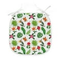 thumbnail image 1 of Jungle Leaves Dining Chair Pad, Flowers and Plantation in All Shades of Green and Vibrant Hues Summer, Water Resistant Pillow with Straps for Kitchen Seats, 2 Pieces Set, Multicolor, by Ambesonne, 1 of 5