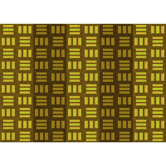 Ahgly Company Machine Washable Indoor Rectangle Transitional Orange Gold Area Rugs, 5' x 7'