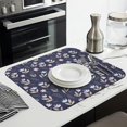 thumbnail image 3 of Pioneer Flower Floral Print Pattern Kitchen Dish Drying Mat 1 Pack, Ultra Absorbent Microfiber Drainer Mat, 16"x18", 3 of 6