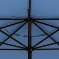 thumbnail image 2 of California Umbrella Olefin 9' Bronze Round Autotilt Aluminum Patio Umbrella, Frost Blue, 2 of 5